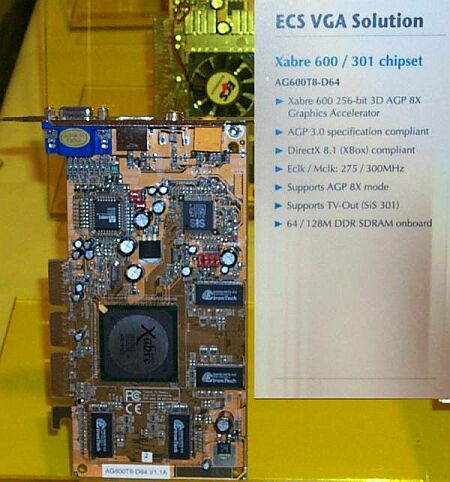 ECS AG600-T8-D64 (Xabre 600) videokaart