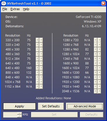 NVRefreshTool 2.1 screenshot