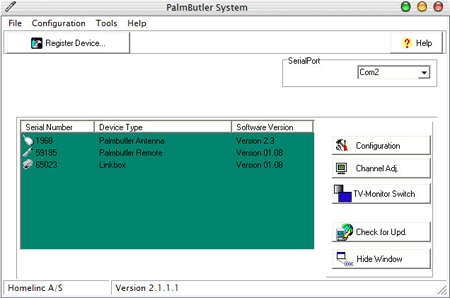 Instellingen Palmbutler software