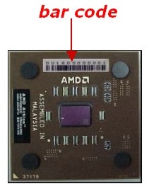 AMD Athlon serienummer op de processor