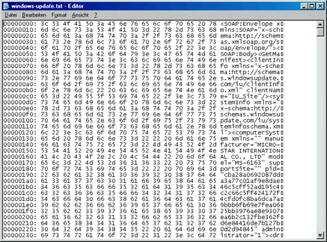 tecDump output