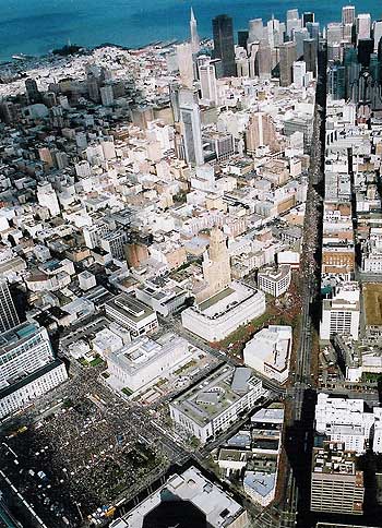 Vredesbetoging San Fransisco 16 februari 2003