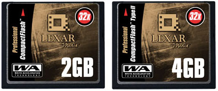 Lexar 2 en 4GB Compact Flash kaarten
