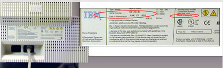 Label met serienummer achterzijde IBM G51/G51t