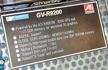 Gigabyte GV-R9200 specificaties