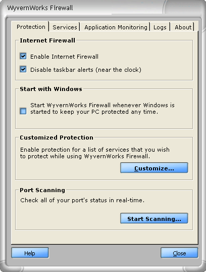 WyvernWorks Firewall 2003 screenshot