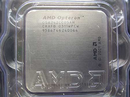 Opteron 242 heatspreader met opdruk