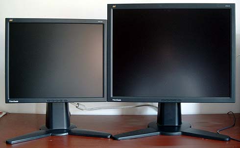 ViewSonic VP171b en VP211b dual-monitoropstelling
