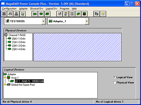 LSI Logic MegaRAID SATA 150-4 - Power Console Plus screenshot 450px LSI Logic MegaRAID SATA 150-4 - Power Console Plus screenshot 450px