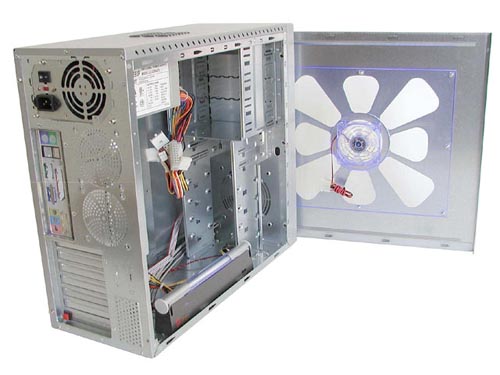 Micro Pro Athlon 64-systeem (case open)