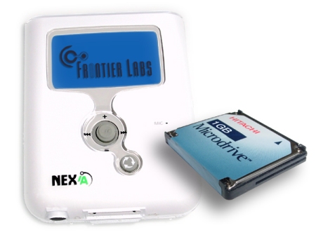 Frontier Labs Nex IA met Hitachi 1GB microdrive
