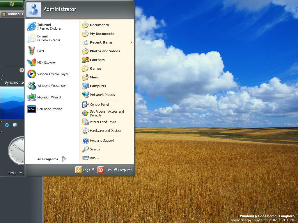 Windows Longhorn build 4051 desktop2 sidebar Windows Longhorn build 4051 desktop2 sidebar