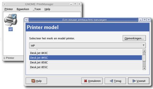 Fedora Core 1 - Printer selectie (klein) Fedora Core 1 - Printer selectie (klein)