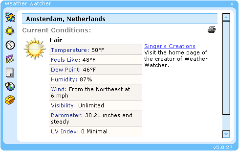 Weather Watcher's forecast @ Amsterdam