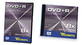 Traxdata DVD+R 8x doosjes