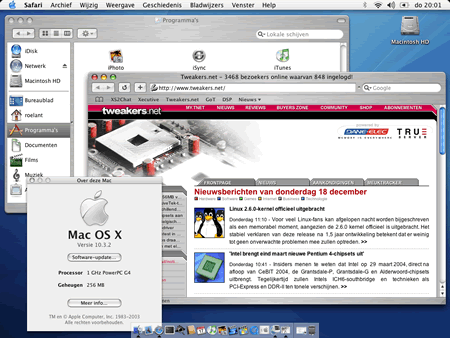 Apple Mac OS X 10.2.3 op Roelant's Apple Powerbook G4 (klein) Apple Mac OS X 10.2.3 op Roelant's Apple Powerbook G4 (klein)