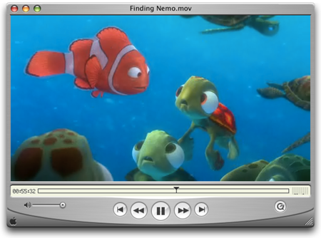 Apple QuickTime 6.5 speelt Finding Nemo af