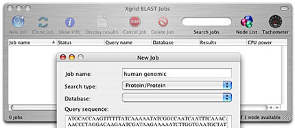 Xgrid BLAST screenshot