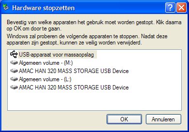 Amac Han-320: USB-herkenning