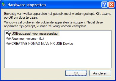 Creative MuVo NX: USB-herkenning