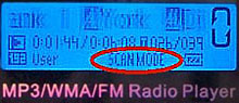 i-Bead 150M: LCD (afspeelscherm, scan mode)
