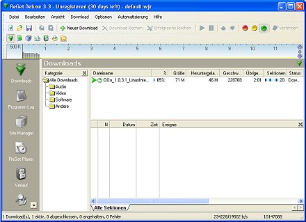 ReGet Deluxe (screenshot, kleiner) ReGet Deluxe (screenshot, kleiner)
