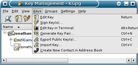 KDE KGpg (screenshot)