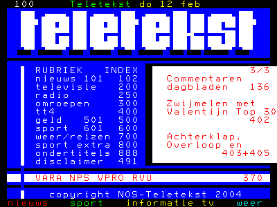 Teletekst Browser pagina 100