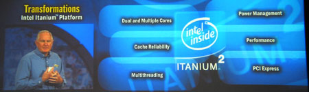 IDF 2004 - Craig Barrett keynote - Itanium features