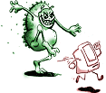 Computer / Hacker / Virus (cartoon/illustratie)