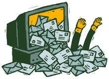 spam uit pc tekening