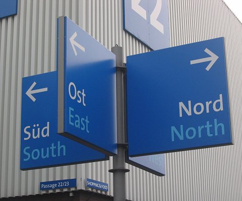 CeBIT 2004: bord met de vier windrichtingen (illustratie)