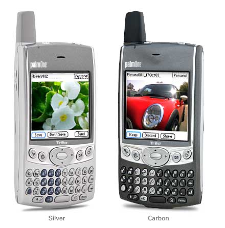palmOne Treo 600 in zilver en donker grijs palmOne Treo 600 in zilver en donker grijs
