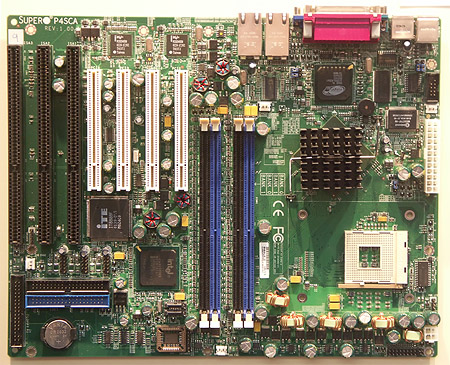 CeBIT 2004: Supermicro P4SCA P4 bord met ISA