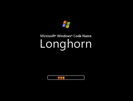 Windows Longhorn opstartscherm / bootscreen / illustratie Windows Longhorn opstartscherm / bootscreen / illustratie