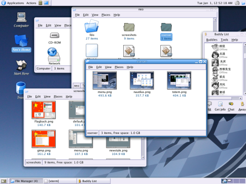Gnome 2.6 - spatial nautilus (klein)