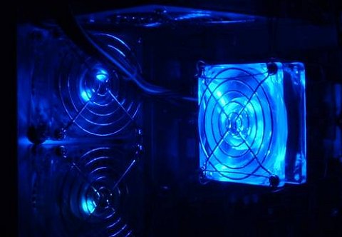 LED-fan met blauwe LED'jes