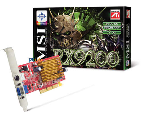 MSI-ATi kaartje: RX9200SE-T128 — RADEON 9200 SE