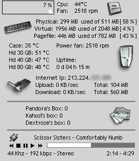 Samurize screenshot van Dextro
