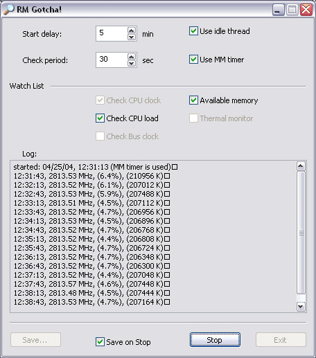 RightMark Spy 1.0 screenshot