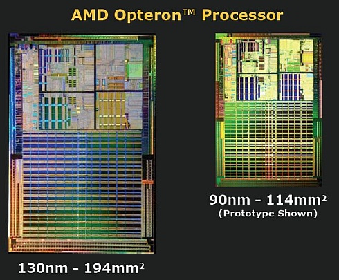AMD Opteron 130nm en 90nm cores AMD Opteron 130nm en 90nm cores