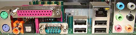 Epox 8KDA3+ back panel Epox 8KDA3+ back panel