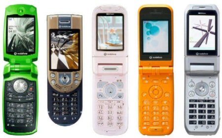 Van links naar rechts: V401D, V401SA, V402SH, V601T, V602SH Van links naar rechts: V401D, V401SA, V402SH, V601T, V602SH