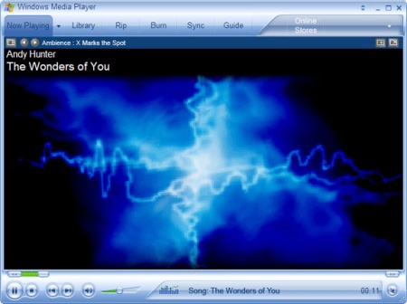 Windows Media Player 10 beta speelt muziekje
