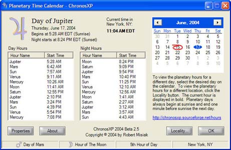 ChronosXP calendar