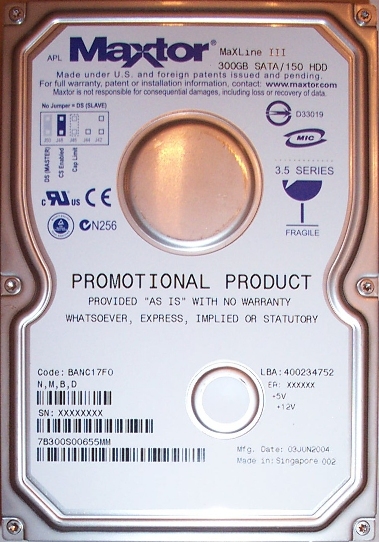 Maxtor MaXLine III 300GB harde schijf