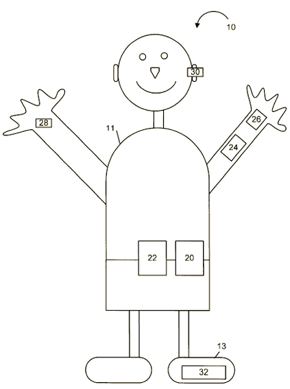 Afbeelding van mens, patent Microsoft