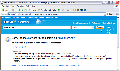 MSN Search screenshot (490 breed)