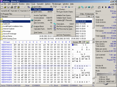 WinHex screenshot (klein)