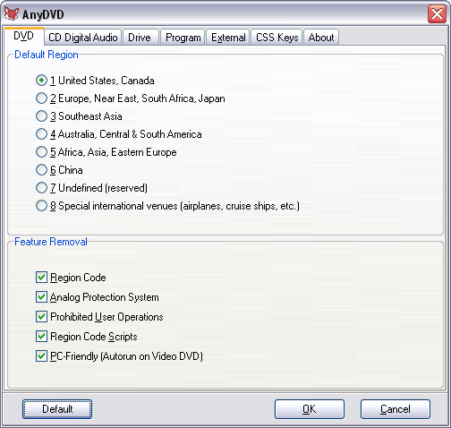 AnyDVD screenshot (nieuwer)